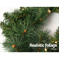 Jingle Jollys 1.8m Christmas Garland with LED lights Party Xmas Decorations thumbnail