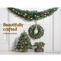Jingle Jollys 2.4m Christmas Garland Xmas Decorations Green Wedding Party thumbnail