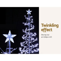 Jingle Jollys Christmas Tree 1.8M 6FT LED Xmas Decoration Cold White Lights thumbnail