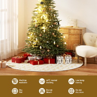 Jingle Jollys Christmas Tree Skirt 120cm Snowflake Ornaments Xmas Decorations thumbnail