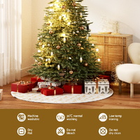 Jingle Jollys Christmas Tree Skirt 90cm Snowflake Ornaments Xmas Decorations thumbnail