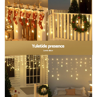Jingle Jollys Solar Christmas Lights 80 LED 3M Icicle Light Star Decorations thumbnail