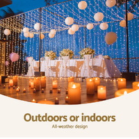 3X6M Christmas Lights Curtain Light Warm White 600 LED Jingle Jollys thumbnail
