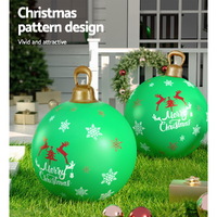 Jingle Jollys Christmas Inflatable Ball Bauble 60cm Outdoor Decoration Green thumbnail