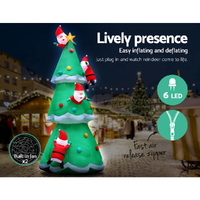 Jingle Jollys Christmas Inflatable Santa Tree 5M Illuminated Decorations thumbnail