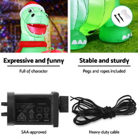 Jingle Jollys Christmas Inflatable Dinosaur 1.8M Height LED Decorations Illuminated thumbnail