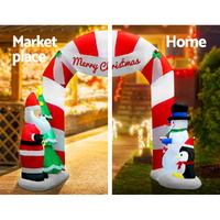 Jingle Jollys Christmas Inflatable Archwary Santa 3M Illuminated Decorations thumbnail