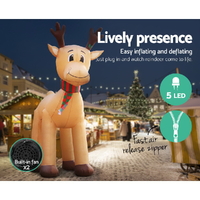 Jingle Jollys Christmas Inflatable Reindeer 5M Illuminated Decorations thumbnail