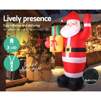 Jingle Jollys Christmas Inflatable Santa 2.4M Illuminated Decorations thumbnail