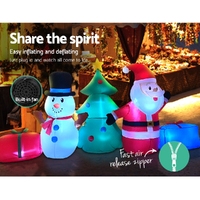 Jingle Jollys Christmas Inflatable Tree Snowman 2.7M Illuminated Decorations thumbnail