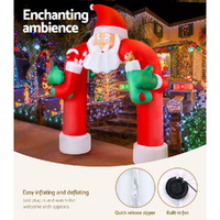 Jingle Jollys Christmas Inflatable Santa Archway 2.3M Outdoor Decorations Lights thumbnail