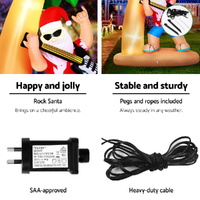 Jingle Jollys Christmas Inflatable Santa Guitar 2.1M Led Illuminated Decorations thumbnail