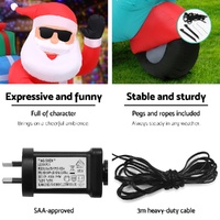 Jingle Jollys Christmas Inflatable Santa Motorbike LED Illuminated Decorations thumbnail