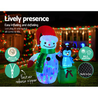 Jingle Jollys Christmas Inflatable Snowman 1.8M Illuminated Decorations thumbnail
