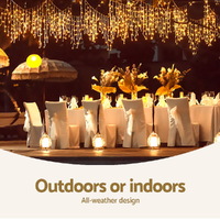 12.5M Christmas Lights Solar Icicle String Light Warm White Jingle Jollys thumbnail