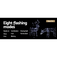 2 PCS Christmas Lights Reindeers 200 LED Decorations Jingle Jollys thumbnail
