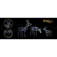 3 PCS Christmas Lights Reindeers 250 LED Decorations Jingle Jollys thumbnail