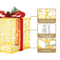 3 PCS Christmas Lights Gift Box Set Set 48 LED Decorations Jingle Jollys thumbnail