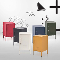 Artiss Bedside Table Metal Cabinet - Black thumbnail