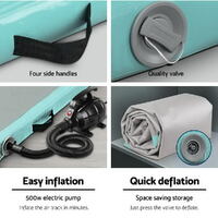 Everfit GoFun 3X1M Inflatable Air Track Mat with Pump Tumbling Gymnastics Green thumbnail