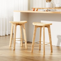Artiss 2x Bar Stools Bamboo Rattan Stool Counter Chair Kitchen Barstools thumbnail