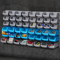 Giantz 48 Storage Bin Rack Wall Mounted Steel Board thumbnail