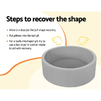 Keezi Kids Ball Pit 90x30cm Ocean Foam Play Pool Barrier Toys Children Grey thumbnail