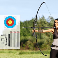 Everfit 55lbs Bow Arrow Set Recurve Takedown Archery Hunting for Beginner Red thumbnail