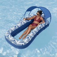 Bestway Inflatable Floating Float Lounger with Sunshade Canopy 1.98Mx1.12M Blue thumbnail