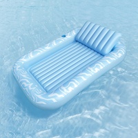 Bestway Float Floating Seat Pool Lounger Inflatable Lounge Chair Bed Pillow Cup Holder 2.03MX1.37M thumbnail