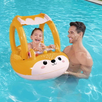 Bestway Kids Inflatable Fox Swim Float Floating Seat Canopy Pool Toys 94x66CM thumbnail