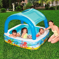 Bestway Kids Pool 140x140x114cm Inflatable Swimming w/ Canopy Play Pools 265L thumbnail