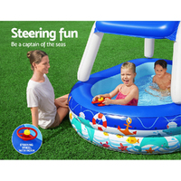 Bestway Kids Pool 213x155x132cm Inflatable Swimming w/ Canopy Play Pools 282L thumbnail