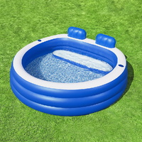 Bestway Kids Inflatable Pool Above Ground Pools Bench Seat Cup Holder 231x219cm thumbnail