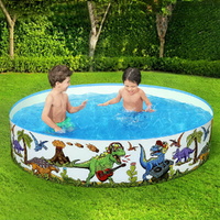 Bestway Kids Pool 183x38cm Round Above Ground Rigid Swimming Pools Dinosaur 946L thumbnail