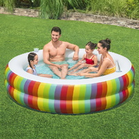 Bestway Kids Inflatable Round Pool Above Ground Cup Holder Rainbow 206x206x51cm thumbnail