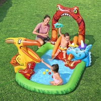 Bestway Kids Inflatable Play Splash Pool with Slide Ball Tossing Toys 242x140cm thumbnail