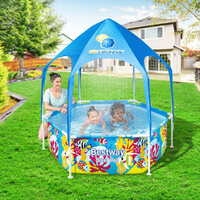 Bestway Kids Pool 183x51cm Steel Frame Swimming Play Pools Canopy 930L thumbnail