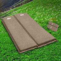 Weisshorn Self Inflating Mattress Camping Sleeping Mat Air Bed Double Set Coffee thumbnail