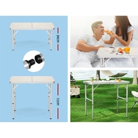Weisshorn Folding Camping Table 90CM Adjustable Portable Outdoor Picnic Desk thumbnail