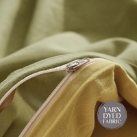 Cosy Club Washed Cotton Quilt Set Yellow Lime Double thumbnail