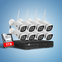 UL-tech Wireless CCTV Security System 8CH NVR 3MP 8 Square Cameras 1TB thumbnail