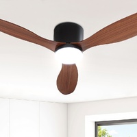Devanti 52'' Ceiling Fan DC Motor w/Light w/Remote - Dark Wood thumbnail
