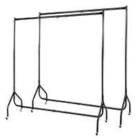 Artiss 2X Clothes Rack Airer Coat Stand 6FT Rail Wheels thumbnail