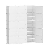 Artiss Shoe Rack Storage Cabinet DIY 15 Storage Cube Stackable White thumbnail