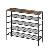 Artiss Shoe Rack 5-tier 25 Pairs Walnut Bob thumbnail