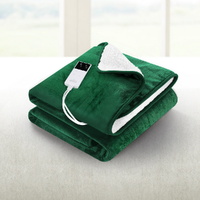Giselle Electric Throw Rug Heated Blanket Double Sided Green thumbnail