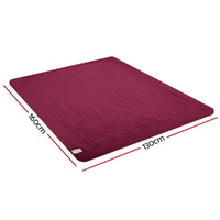 Giselle Electric Throw Rug Heated Blanket Fleece Red thumbnail