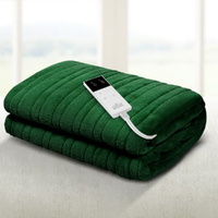 Giselle Electric Throw Rug Heated Blanket Washable Snuggle Flannel Winter Green thumbnail