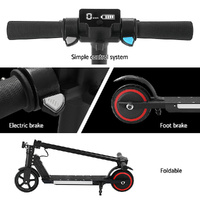 Electric Scooter 130W 16KM/H LED Light Folding Portable Riding Commuter Black thumbnail